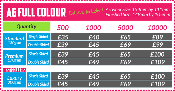 A6 Flyer Printing Prices